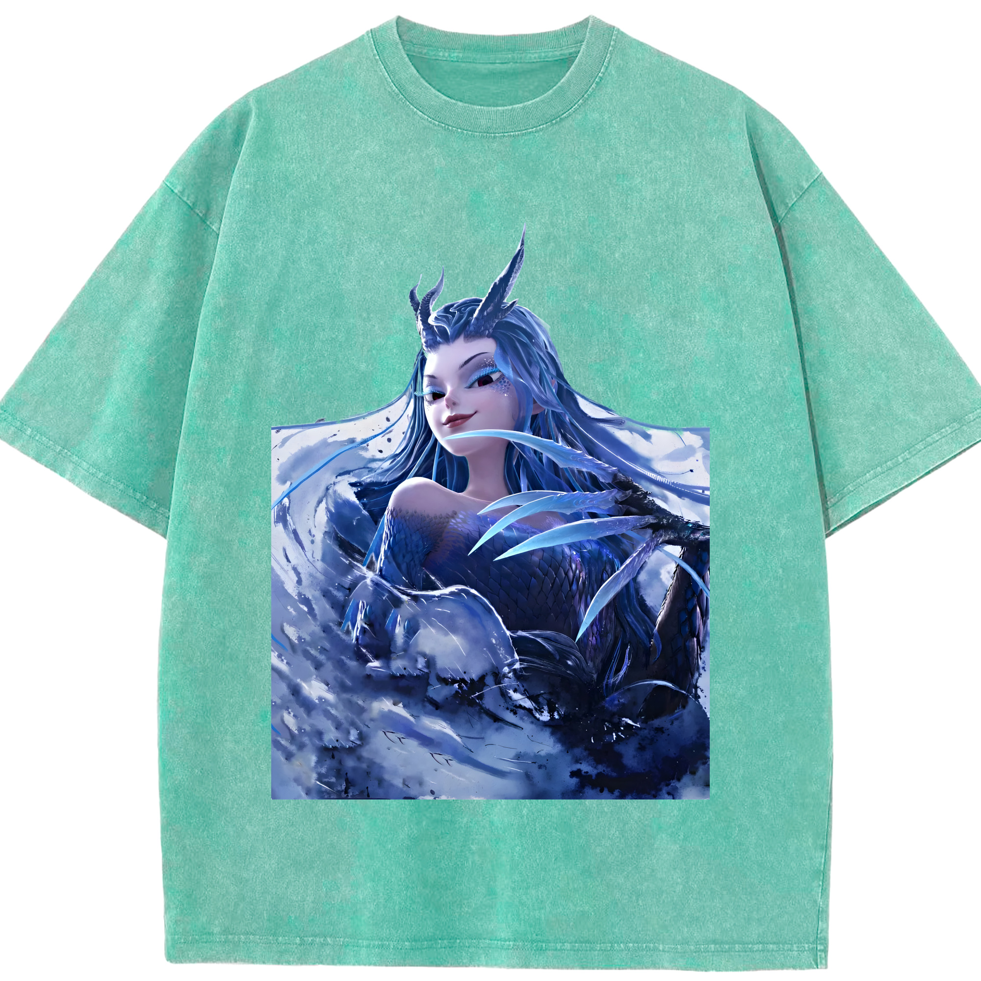 （画像用） Ne Zha 2 ナタ 魔童の大暴れ 綿100% ヴィンテージ風 半袖Tシャツ（フロントプリント）